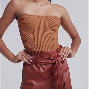 Ribbed Strapless Sweater